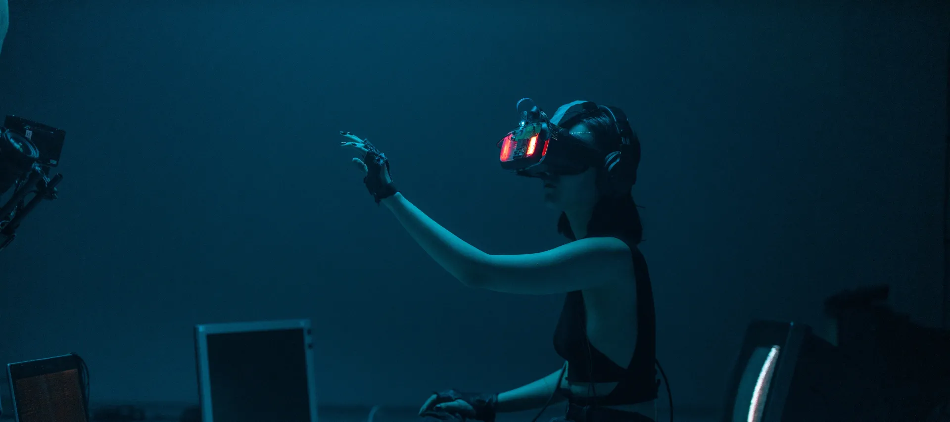 Girl with VR headset